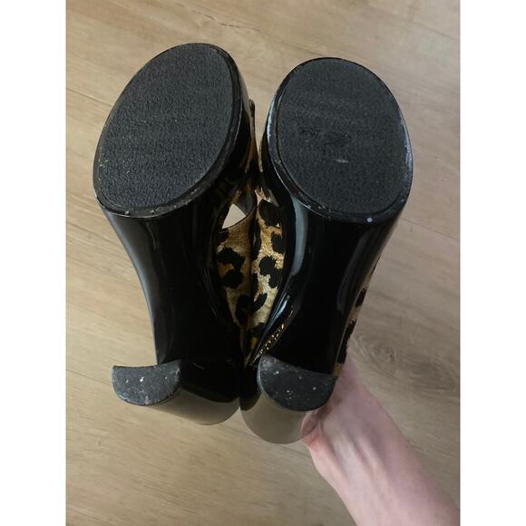 Casadei heels women's size 8 leopard print slip on made in Italy luxury - Picture 5 of 6